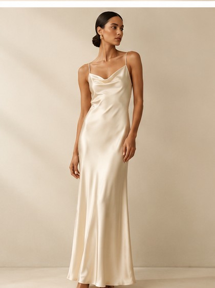 Minimal ivory evening dress